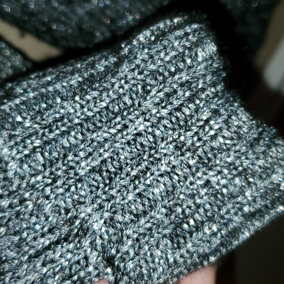 Anthropologie Coretta Metallic Shine Turtleneck Sweater in Black Shimmer Size XS - Picture 7 of 8